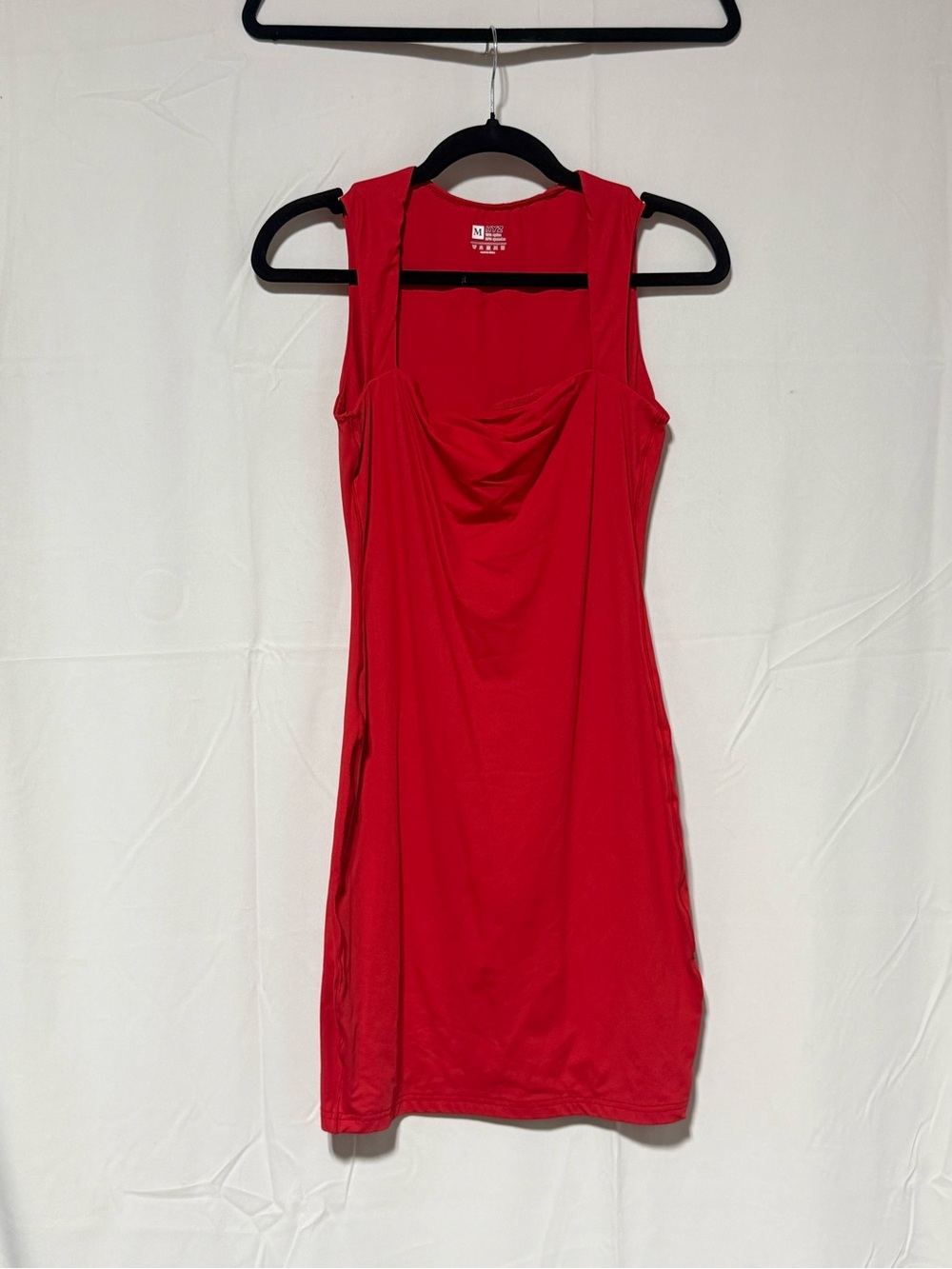Red Sleeveless Cowl Neck Dress